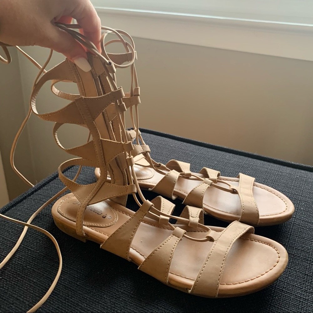 tan gladiator sandal